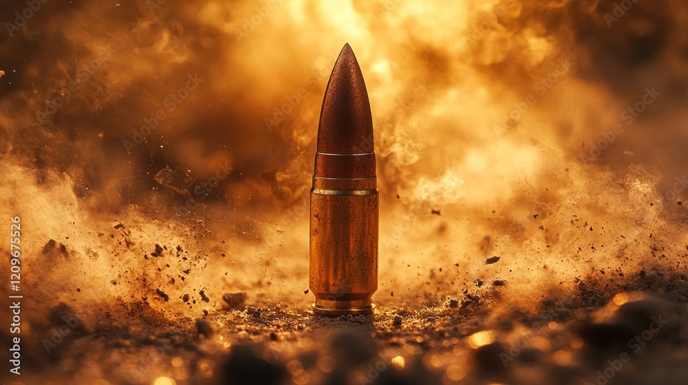Bullet, fire, battlefield, impact, war, concept