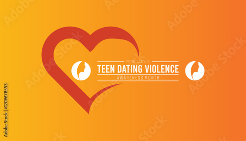 February is Teen Dating Violence Awareness Month. Vector template Design for banner, greeting card, poster, prints, social media post ,flyer , T shirt with background.