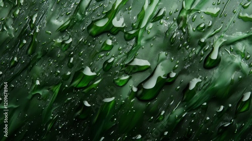 Fresh green grass surface with dew drops for natural-themed products