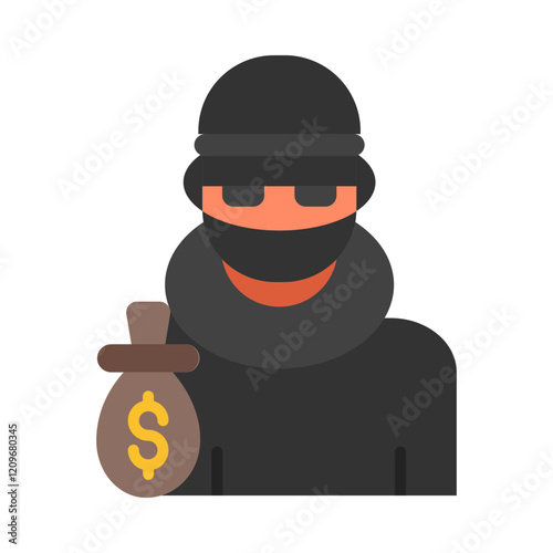 Robbery flat icon