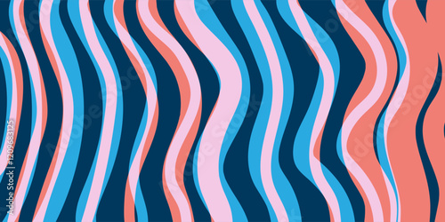 Red, Purple and Blue Retro Style Wallpaper, Background Design for Your Business with Abstract Geometric Lines Pattern - Applicable for Web, Presentations, Placards, Posters - Creative Vector Template