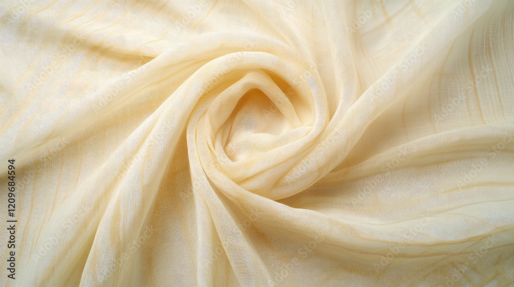 Delicate cream fabric elegantly flowing in soft waves for textile and design inspirations Delicate cream fabric elegantly flowing in soft waves for textile and design inspirations