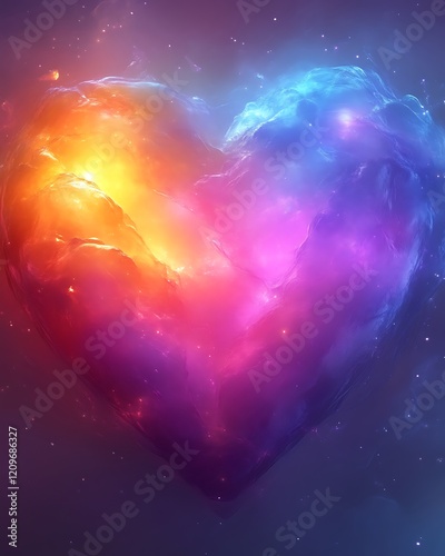 Fiery and icy nebula heart.