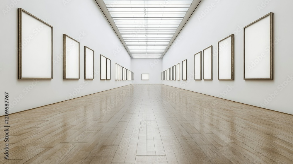 custom made wallpaper toronto digitalBlank wall frame in a modern, white-walled gallery space