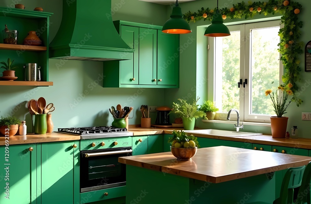 Fototapeta premium St. Patrick's Day, St. Patrick's Day decor, kitchen decorating for the holiday