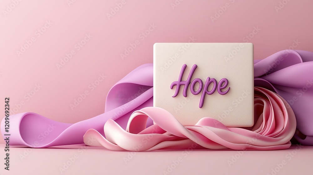 Obraz premium A serene image featuring a decorative card with the word 