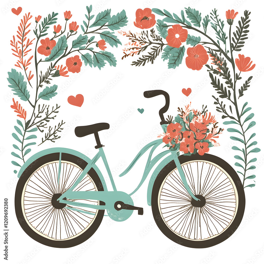 Fototapeta premium Playful and romantic wedding couple illustrations concept and wedding accessories in hand-drawn.