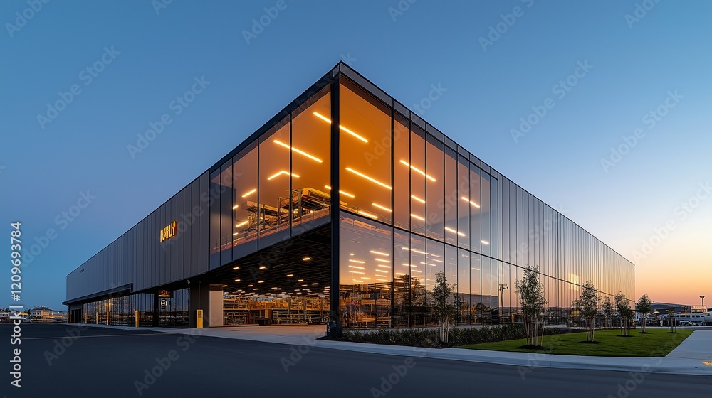 modern building with reflective glass panels modern building with reflective glass panels