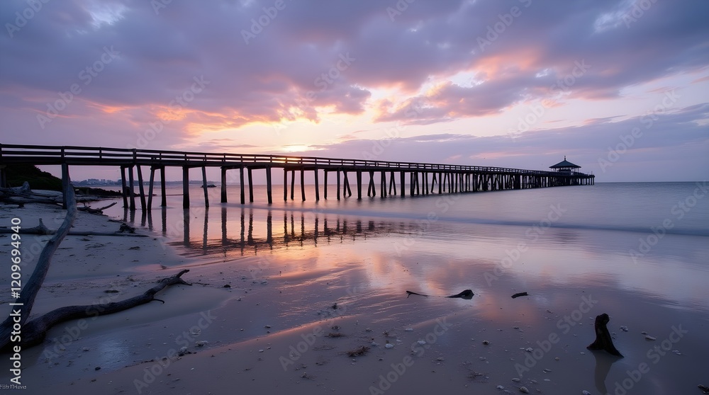 Fototapeta premium Twilight Harbor Serenity