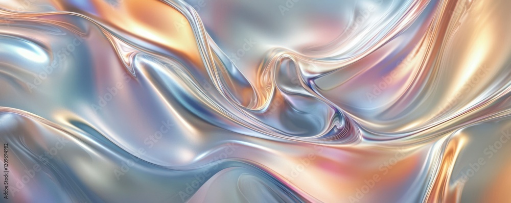 Fototapeta premium Abstract silver metallic texture with smooth gradients and soft light.