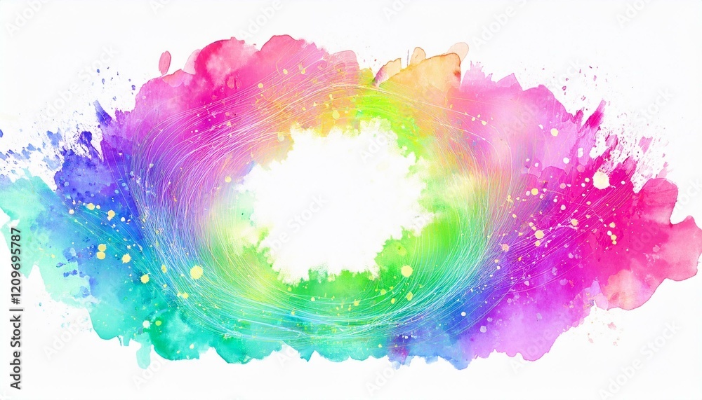 Fototapeta premium Rainbow frame background on white graphic resource