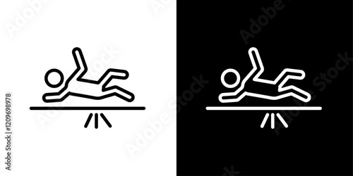 Accident icon set in black and white stroke