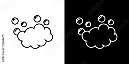 Foam icon set in black and white stroke