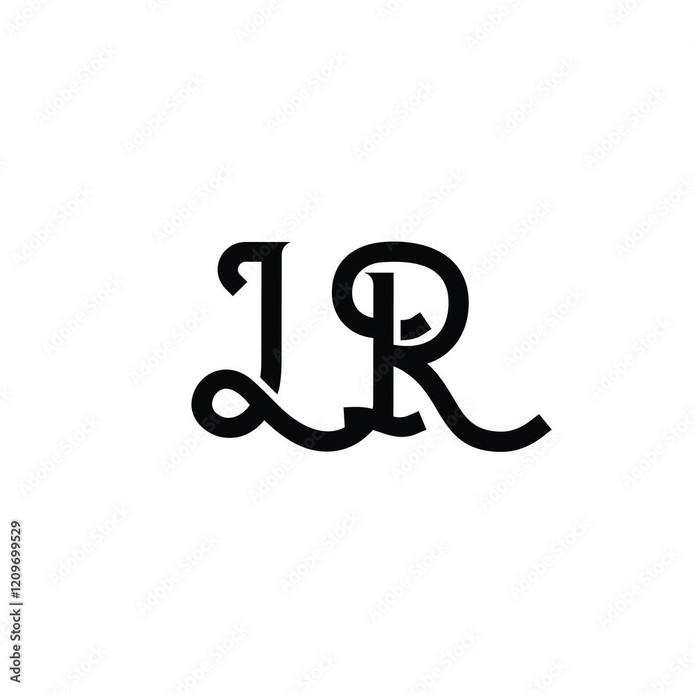 LR monogram logo design letter text name symbol monochrome logotype alphabet character simple logo LR monogram logo design letter text name symbol monochrome logotype alphabet character simple logo