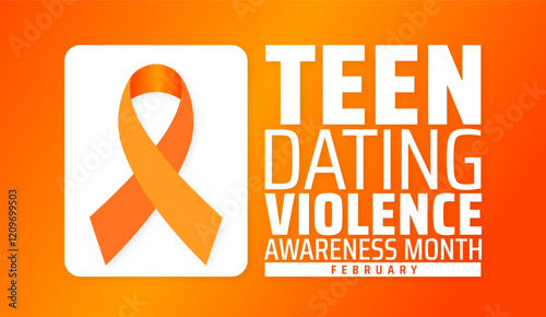 Teen dating violence awareness month background banner or poster design template. observed every year in February. Holiday concept. Use to any Template, card, poster, placard, template.