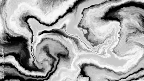 Watercolor animation in white and black colors. Liquid animation background. Smoke animation