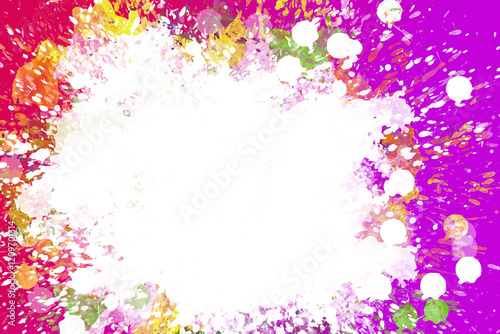 Bright colorful watercolor splash splatter stain brush strokes on white background. Modern vibrant aquarelle spot.