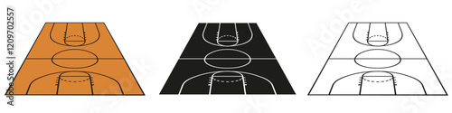 Basketball field icon vector set. Basketball court illustration sign collection. Basketball symbol or logo.
