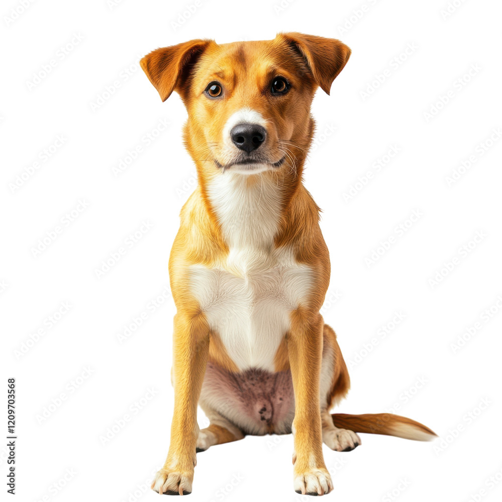 Calm Dog on White Floor on transparent background. Calm Dog on White Floor on transparent background.