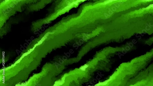 Watercolor animation in black and green colors. Liquid animation background. Smoke animation