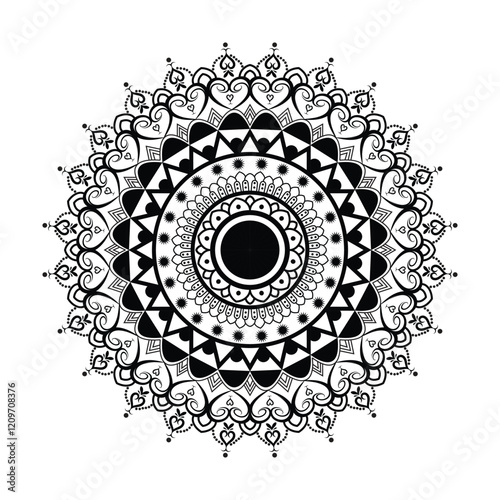 Black Shape Mandala Design