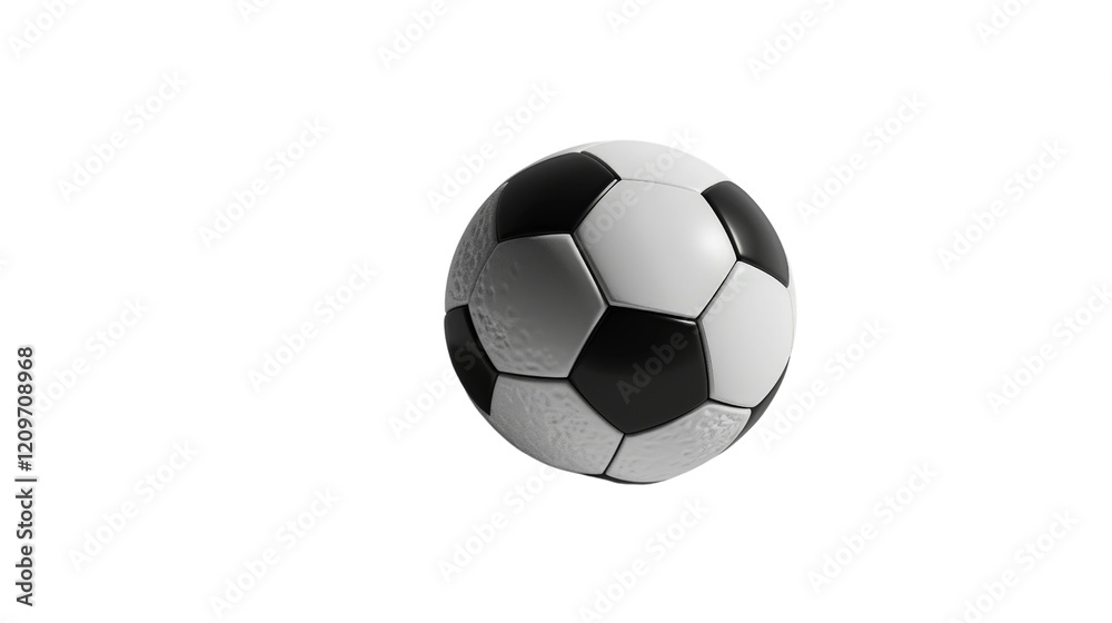 A soccer ball placed on a pristine white surface, showcasing its shadow and reflective details A soccer ball placed on a pristine white surface, showcasing its shadow and reflective details