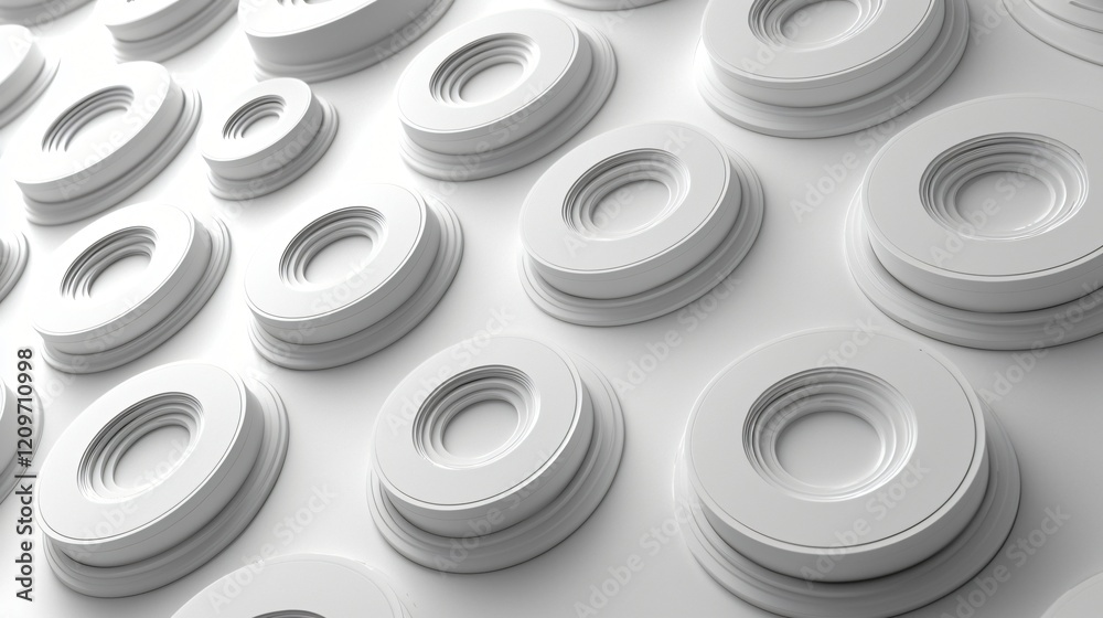 White rings pattern abstract design minimal geometric shapes clean background modern texture White rings pattern abstract design minimal geometric shapes clean background modern texture