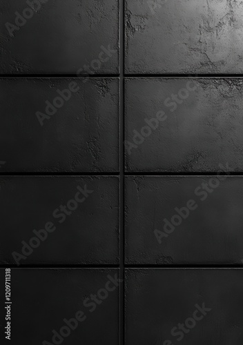 Four black squares are stacked on a black surface