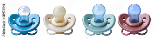 Baby Pacifier Collection Isolated on Transparent Background