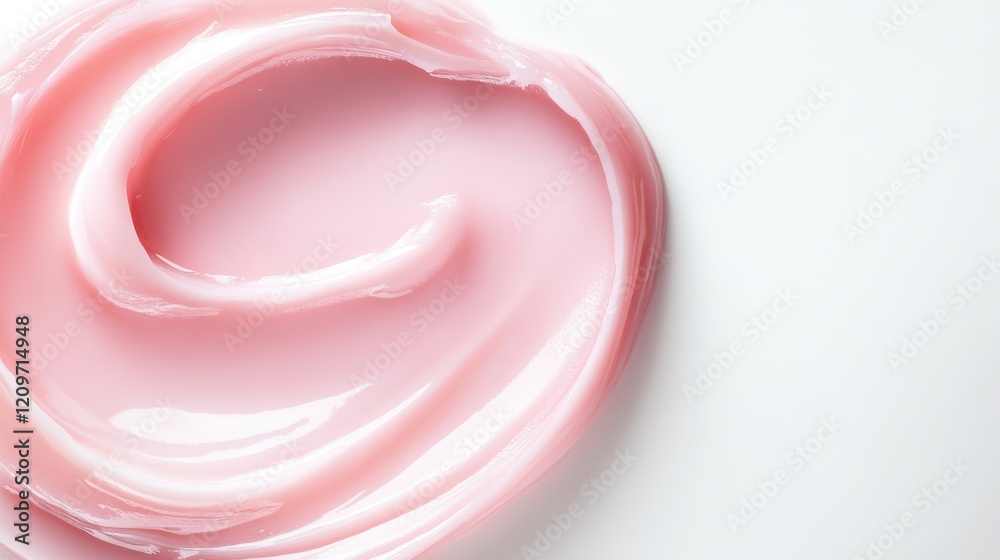 A mesmerizing pink liquid swirls gracefully across a pristine white surface, creating an enchanting contrast that captivates the eye and sparks the imagination.