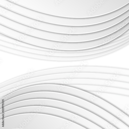 Wallpaper Mural White three-dimensional abstract background Torontodigital.ca