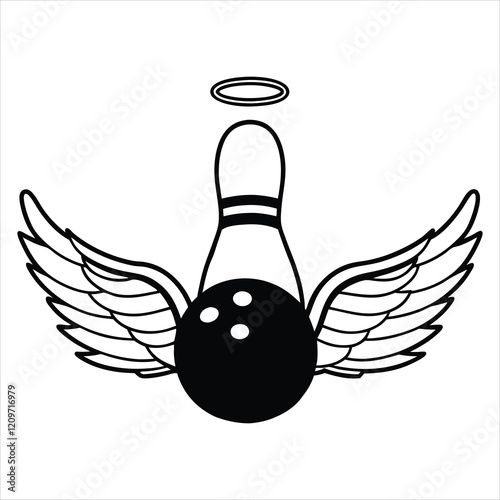 Vector Design of Bowling Ball and Pin
