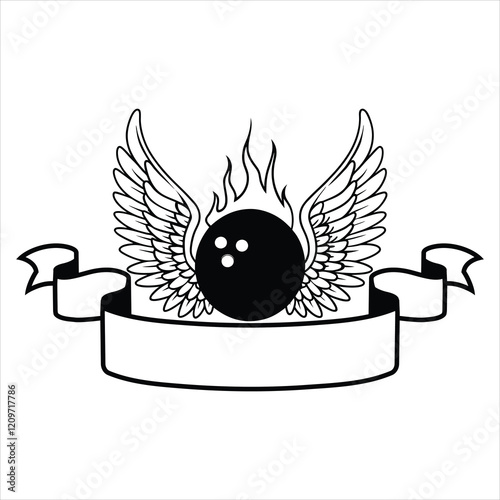 Bowling Pin and Ball Graphic Vector Illustration
