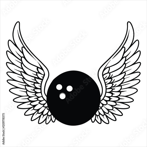 Vector Illustration of Bowling Ball and Pin
