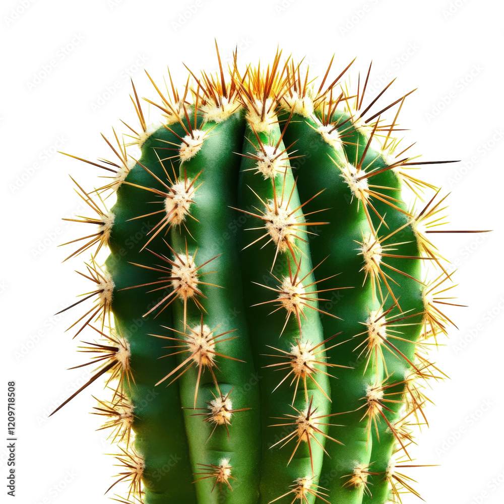 Vibrant Green Cactus Plant on transparent background. Vibrant Green Cactus Plant on transparent background.