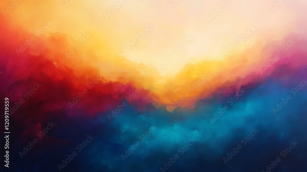 Abstract Colorful Cloudscape Painting Vivid Hues Abstract Colorful Cloudscape Painting Vivid Hues