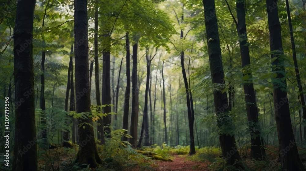 Obraz premium fern in the forest generative ai