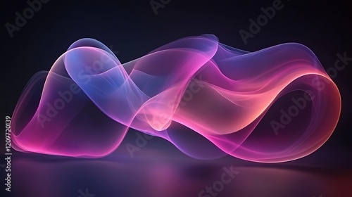 Abstract Pink and Blue Light Wave Forms