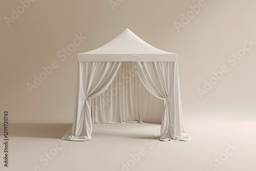 White tent mockup, minimalist design,. Generative Ai.