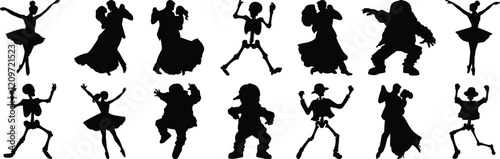 Dancer silhouette set vector design big pack of dance illustration and icon