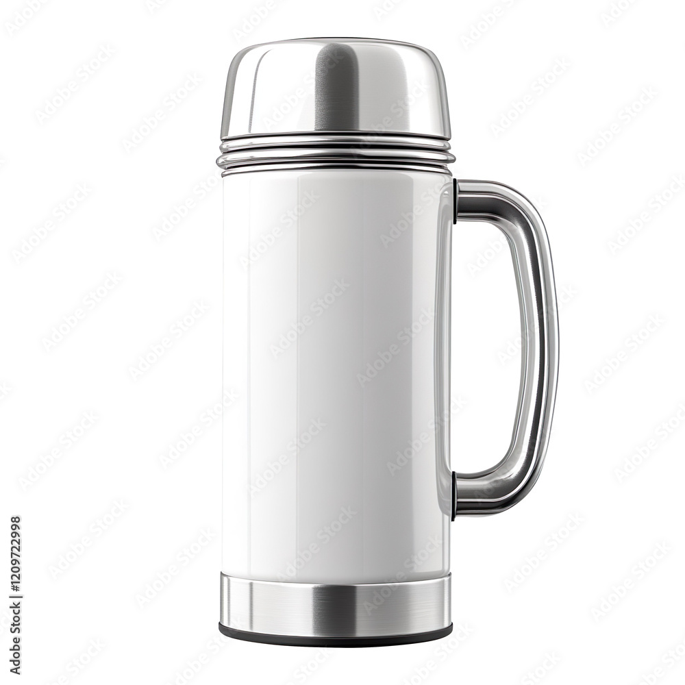White steel thermo isolated on transparent background White steel thermo isolated on transparent background