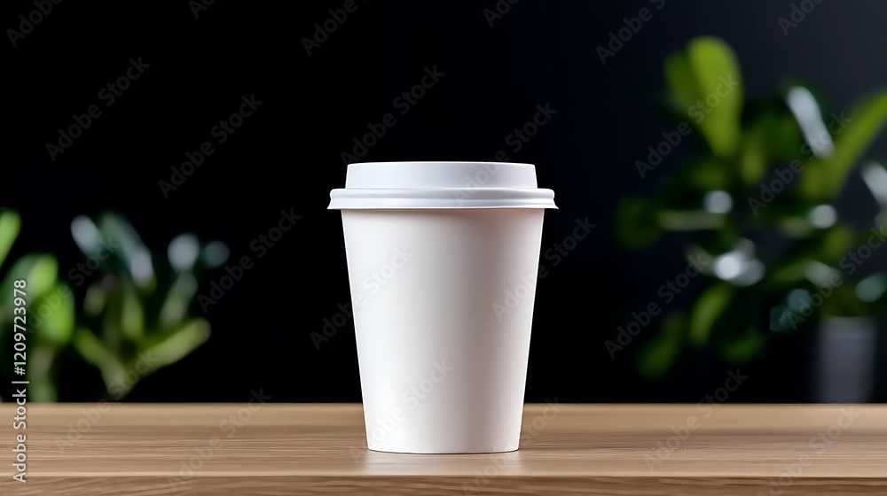 custom made wallpaper toronto digitalWhite Paper Coffee Cup on Wooden Table