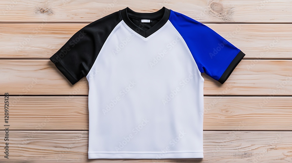 custom made wallpaper toronto digitalWhite Raglan T-Shirt Mockup on Wooden Background