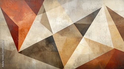 Abstract Geometric Composition in Earthy Tones