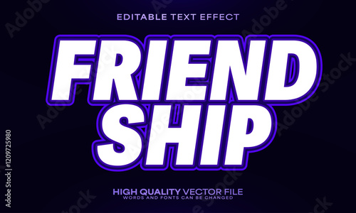 Friend text effect, editable text effect and bold 3d font style bold shadow friendship poster design