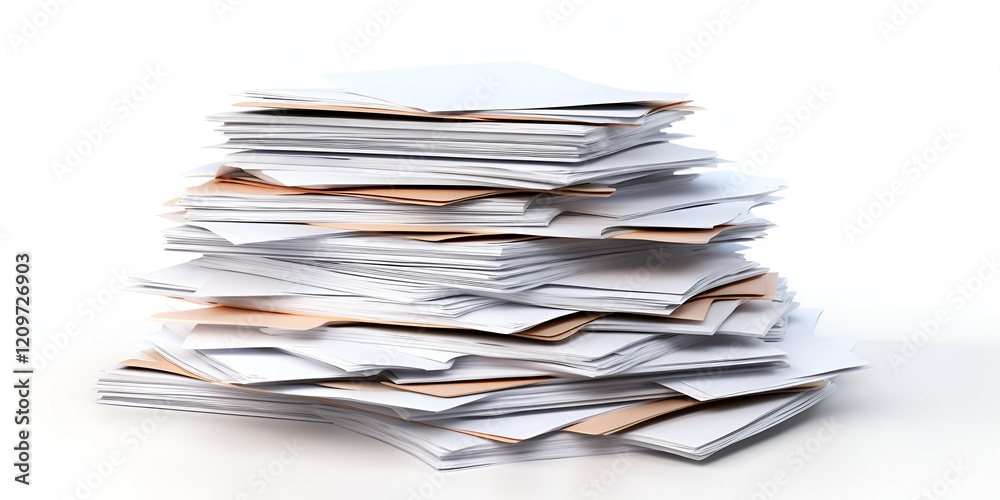 Pile of Papers Isolated on White Background in Simple Style Pile of Papers Isolated on White Background in Simple Style