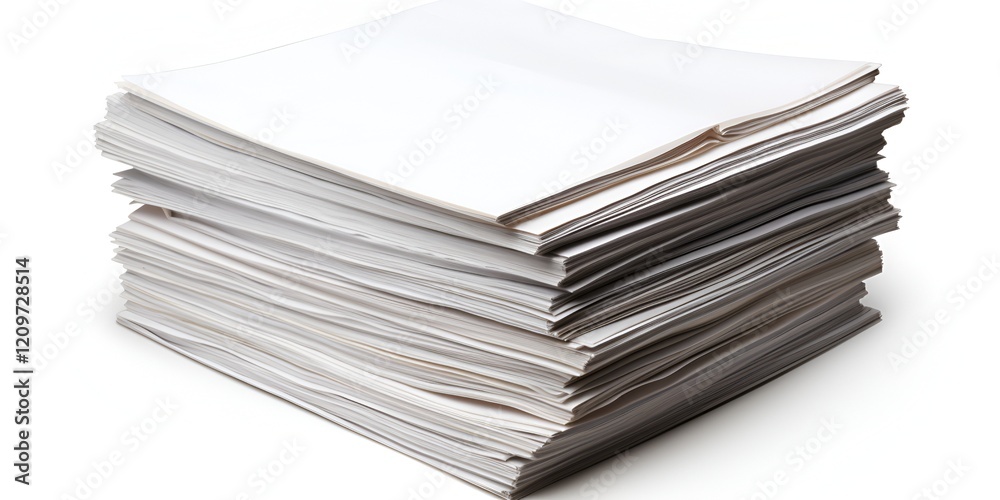 Pile of Papers Isolated on White Background in Simple Style Pile of Papers Isolated on White Background in Simple Style