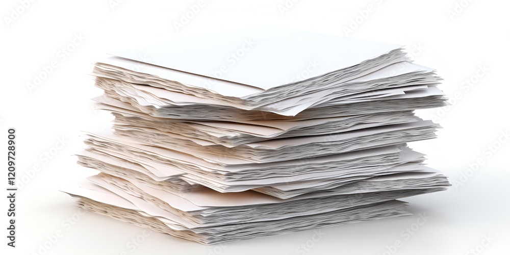 Pile of Papers Isolated on White Background in Simple Style Pile of Papers Isolated on White Background in Simple Style