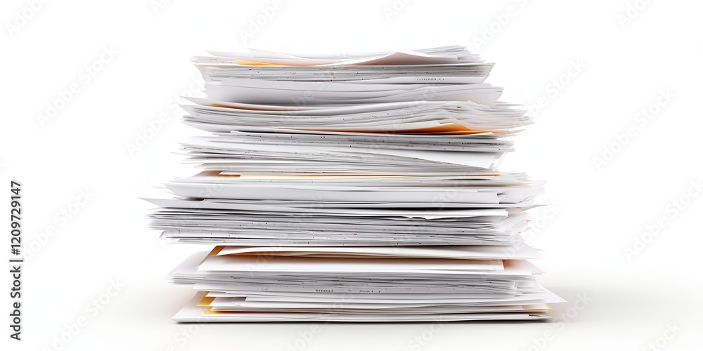 Pile of Papers Isolated on White Background in Simple Style Pile of Papers Isolated on White Background in Simple Style