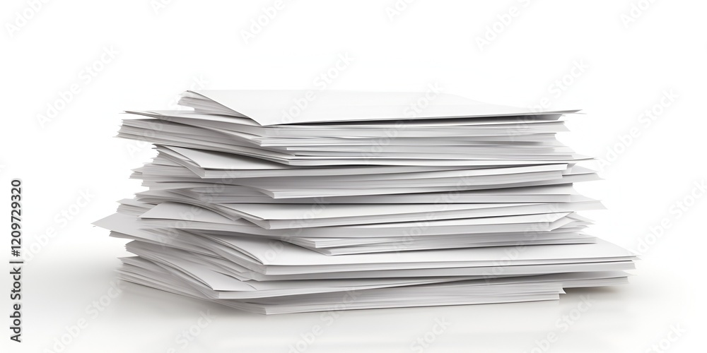 Pile of Papers Isolated on White Background in Simple Style Pile of Papers Isolated on White Background in Simple Style